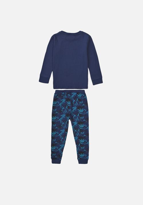 MINOTI - Teen boys 2-piece dino long sleeve pyjama set - navy