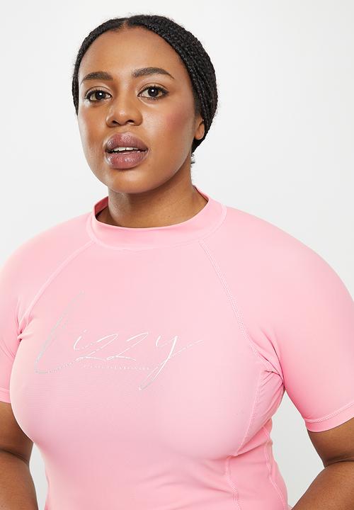 Lizzy - Plus lillee short sleeve rashie - pink nectar