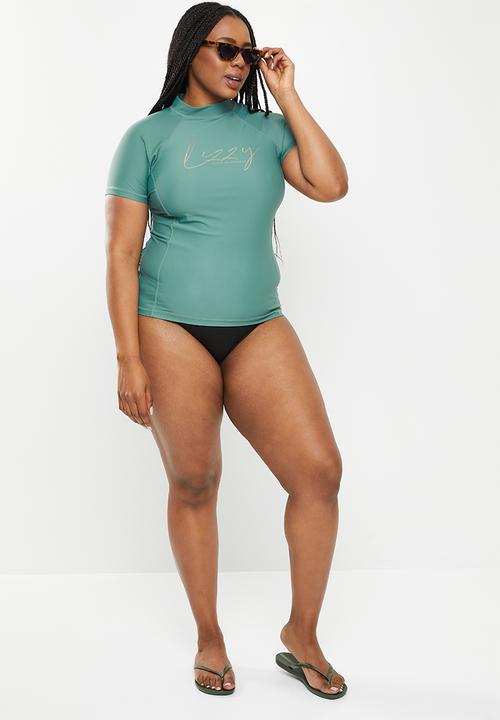 Lizzy - Plus lillee short sleeve rashie - sagebrush green