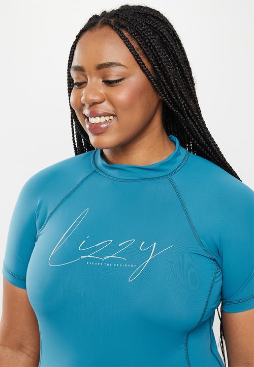 Lizzy - Plus lillee short sleeve rashie - lyons blue