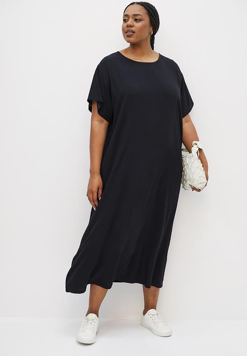 edit Plus - Maxi woven tee dress - black