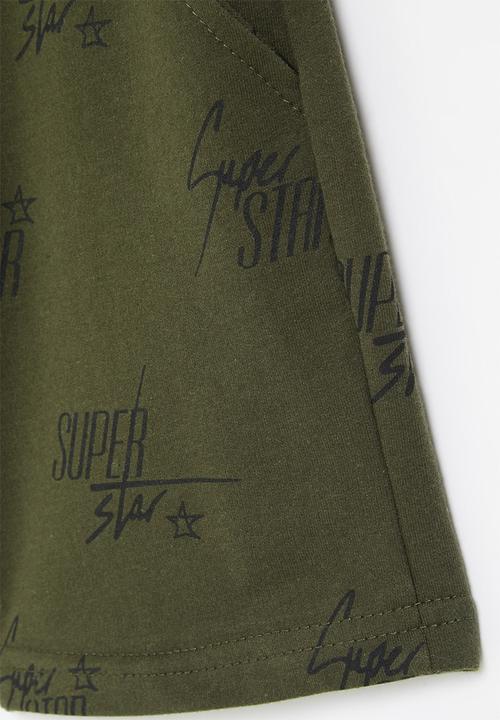 Pop Candy - Boys crocodile shorts - olive