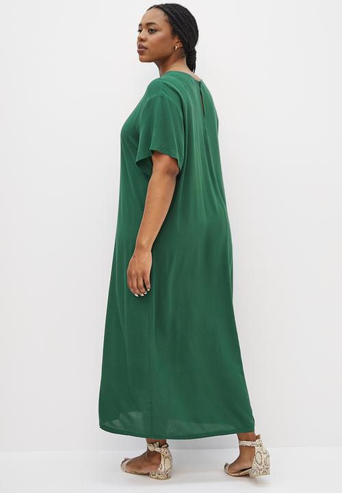edit Plus - Maxi woven tee dress - bottle green