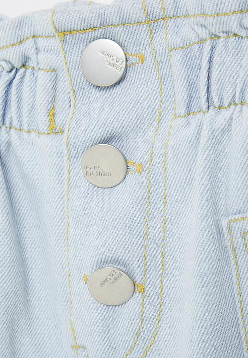 Pop Candy - Paperbag waist shorts - blue