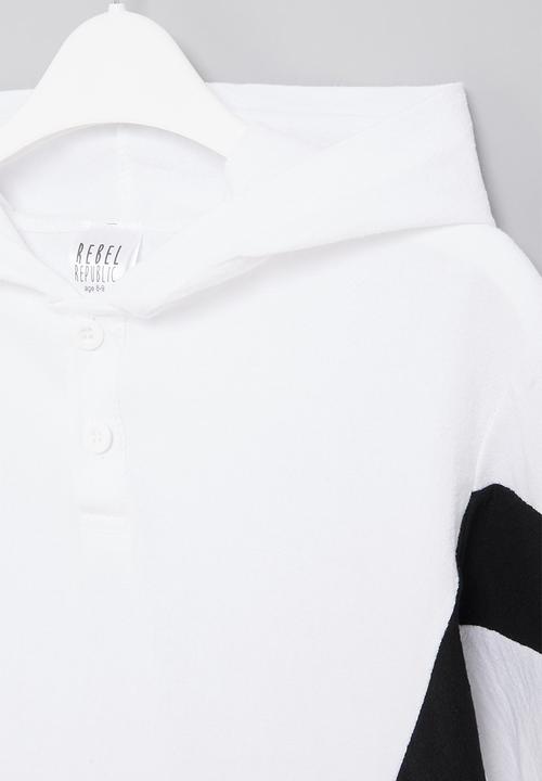 Rebel Republic - Oversized hooded top - white