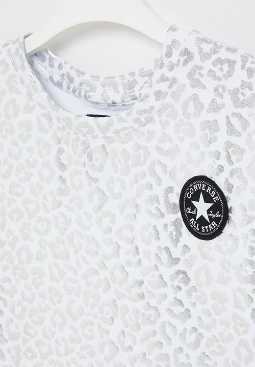 Converse - Cnvg shine print boxy T-shirt - white