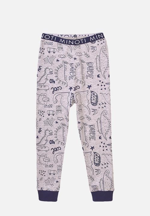 MINOTI - 2-piece dino pyjama set - grey