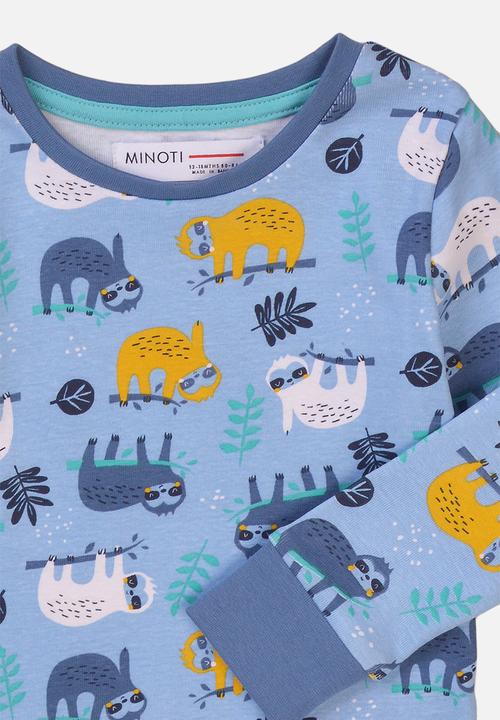 MINOTI - 2-piece sloth pyjama set - blue