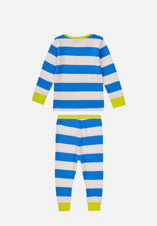 MINOTI - 2-piece snooze mode pyjama set - blue
