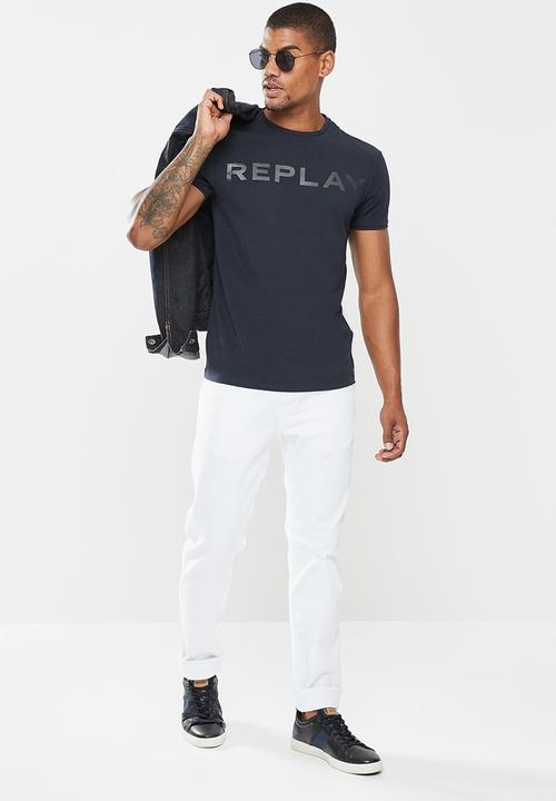 Replay - Chest print tee - navy blue