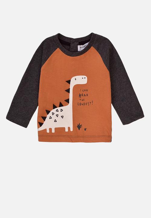 MINOTI - Long sleeve tee and pants set - tan & charcoal