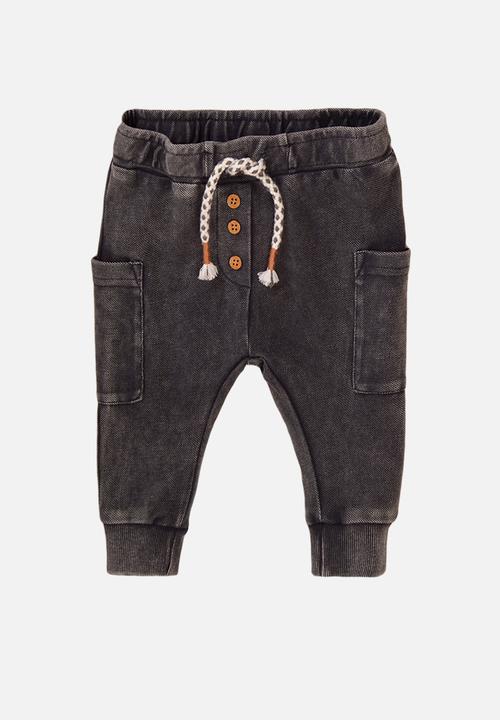 MINOTI - Long sleeve tee and pants set - tan & charcoal