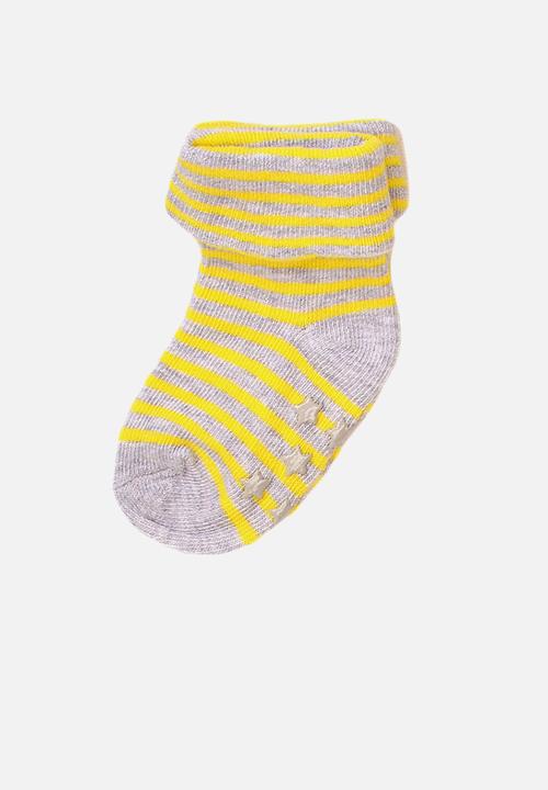 MINOTI - Boys 3-pack numbers rubber sole cuff socks - multi