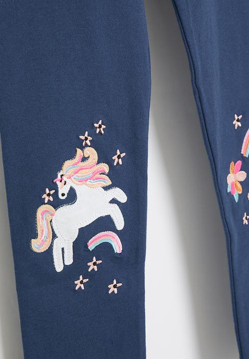 Pop Candy - Girls unicorn legging - navy