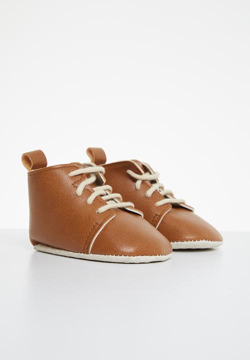 Pop Candy - Baby faux leather booties - brown