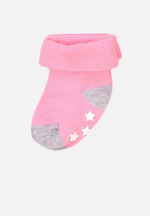 MINOTI - 3-Pack bear rubber sole cuff socks - multi