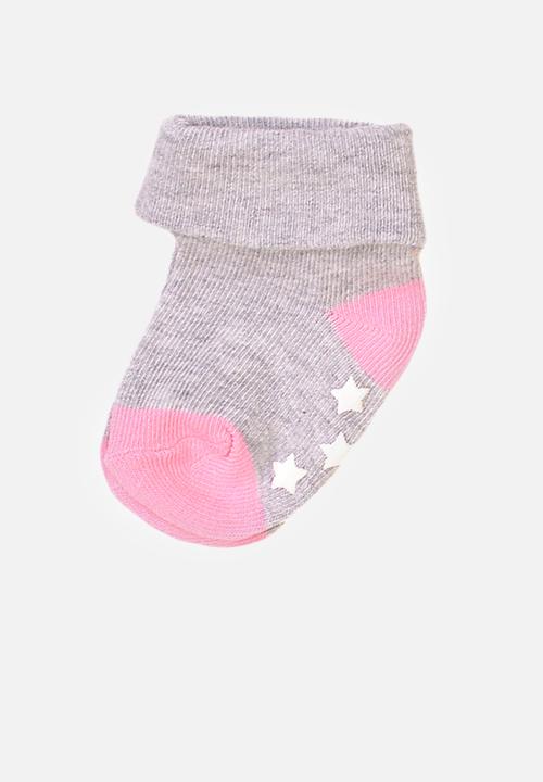 MINOTI - 3-Pack bear rubber sole cuff socks - multi