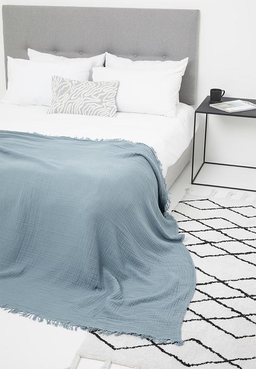 Sixth Floor - Waffle bed throw - blue