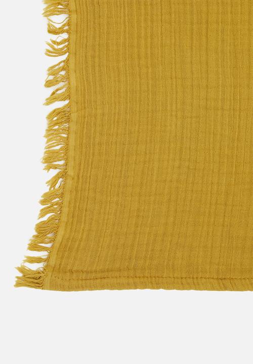 Sixth Floor - Waffle bed throw - mustard yellow