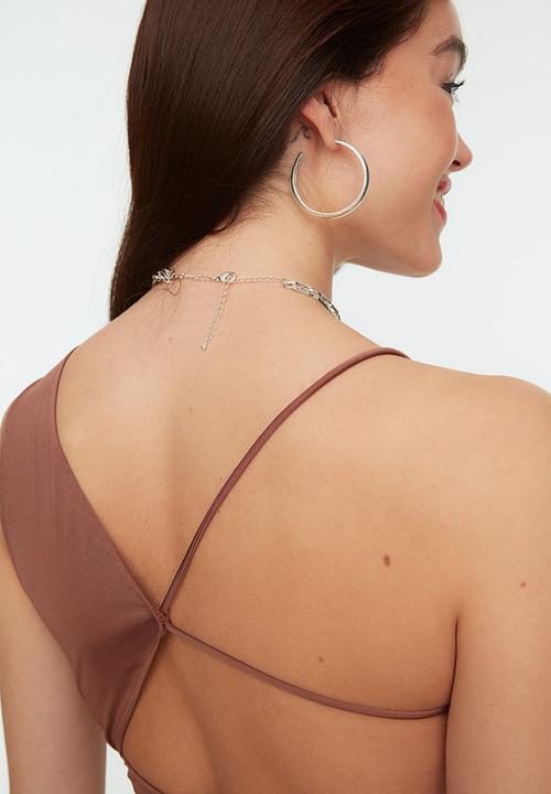 Trendyol - Back detailed knit bodysuit - brown