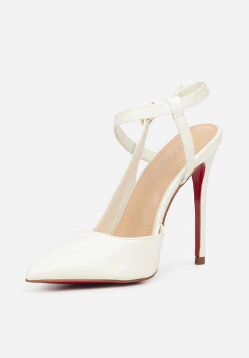 Miss Black - Lou24 barely there stiletto heel - white