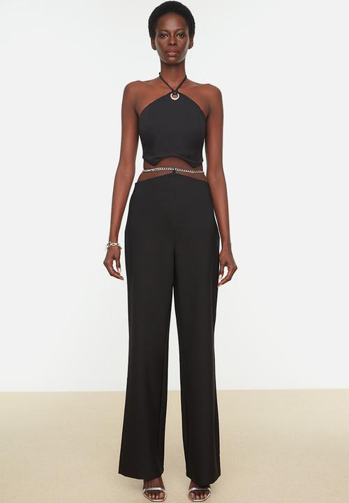 Trendyol - Chain waist detail trousers - black
