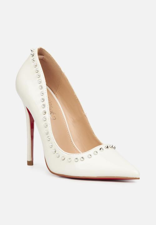 Miss Black - Lou25 barely there court heel - white