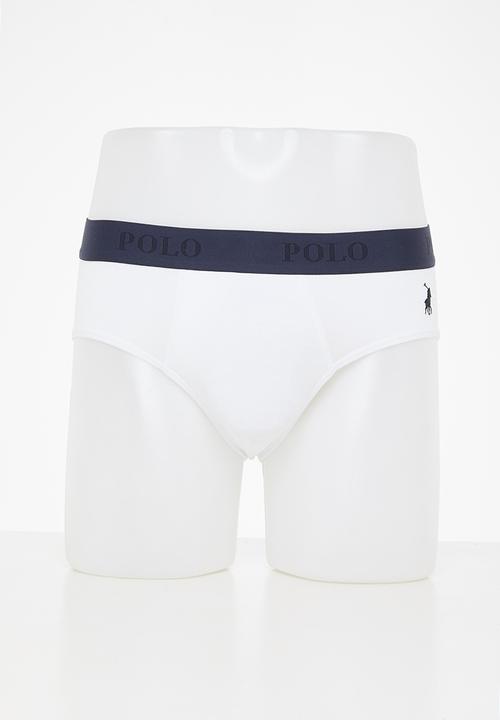 POLO - Men plain knit briefs - white