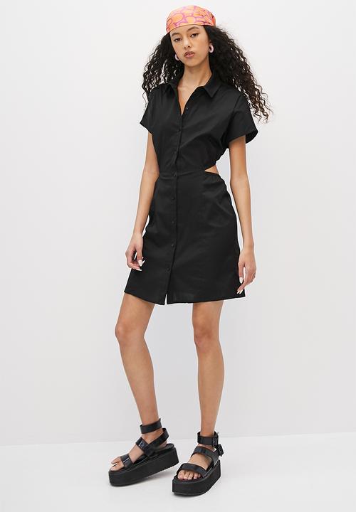 Blake - Cut out shirt dress - black