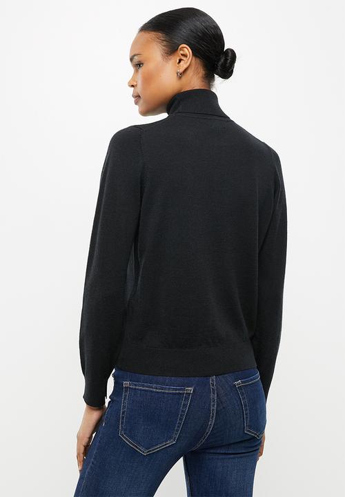 Superdry. - Studios merino roll neck - black