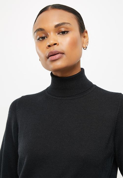 Superdry. - Studios merino roll neck - black