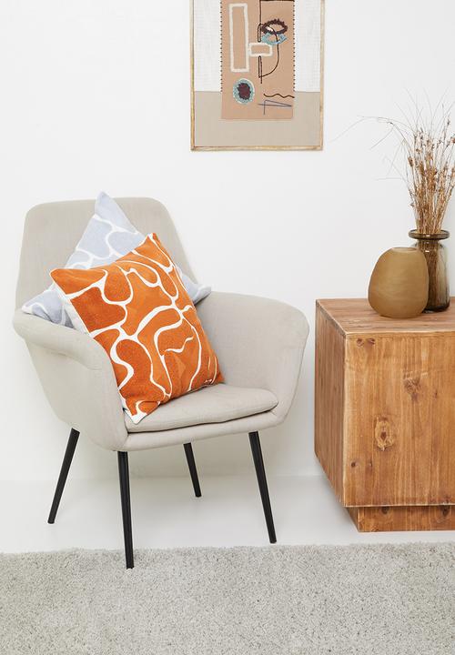Sixth Floor - Puddle embroidered cushion cover - orange