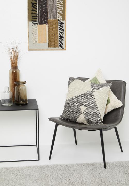 Sixth Floor - Dice cushion cover - black and natural