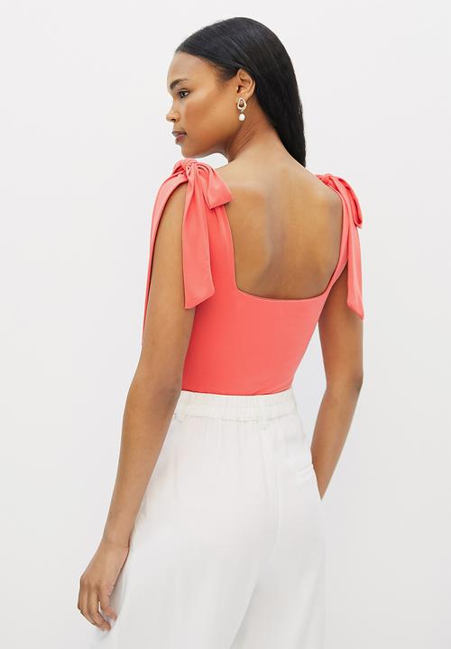 MILLA - Shoulder tie bodysuit - poppy