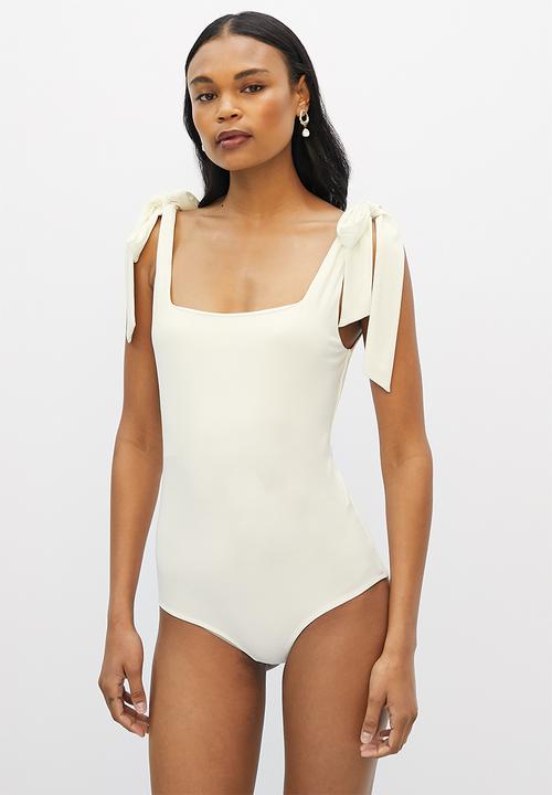 MILLA - Shoulder tie bodysuit - ivory