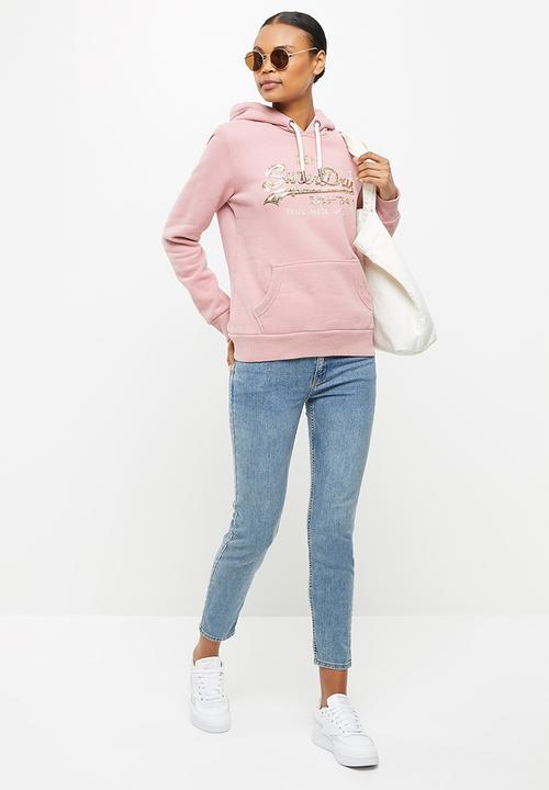 Superdry. - Vl boho sparkle hoodie bb - soft pink