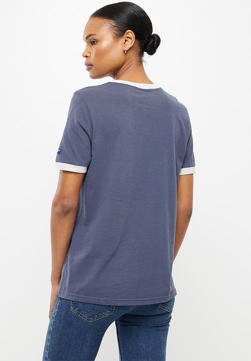 Superdry. - Cl ac ringer tee - soft navy