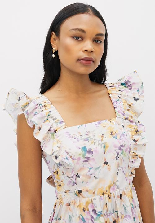MILLA - Ruffle detail midi dress - mauve butter