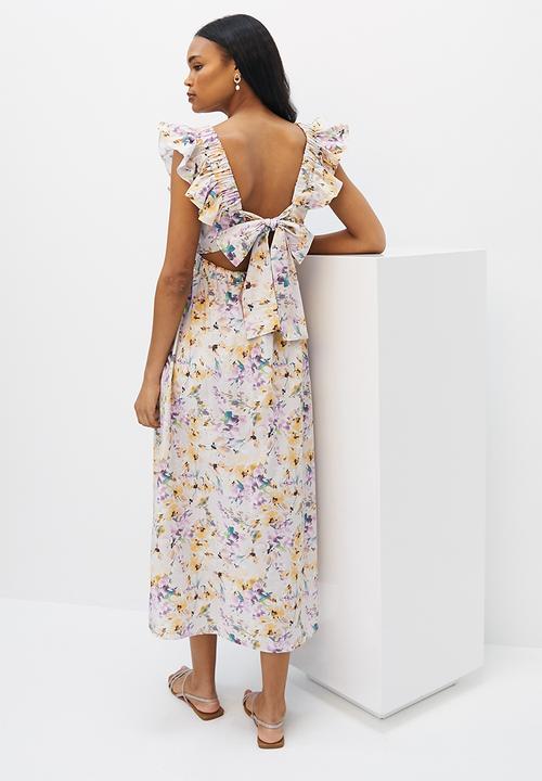 MILLA - Ruffle detail midi dress - mauve butter