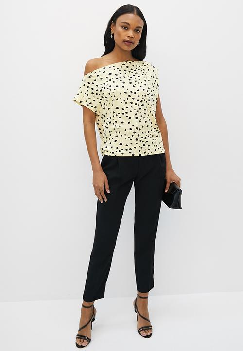 MILLA - Slash neck brushed knit top - brazilian sand