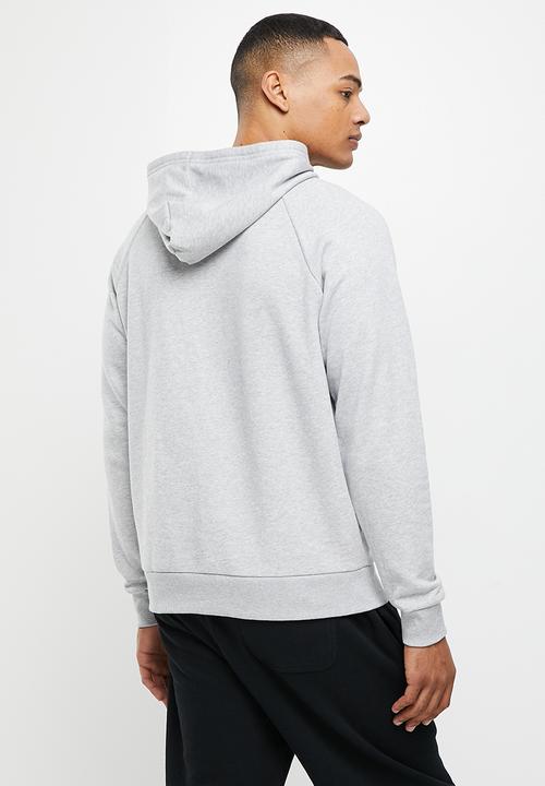 Under Armour - UA rival fleece big logo hoodie - light heather & black
