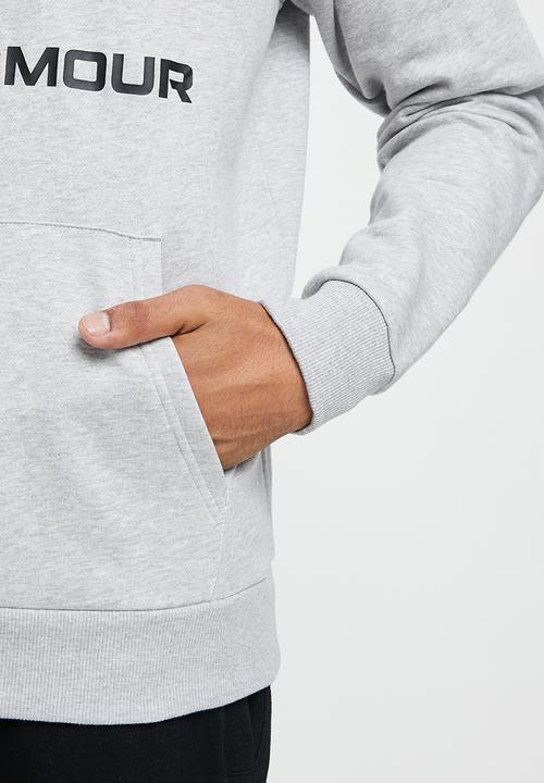 Under Armour - UA rival fleece big logo hoodie - light heather & black