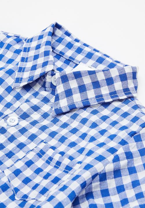 Pop Candy - Baby check shirt - blue