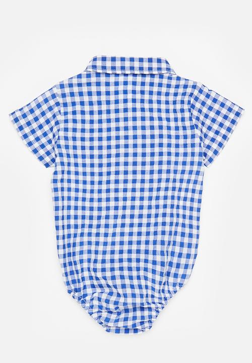 Pop Candy - Baby check shirt - blue