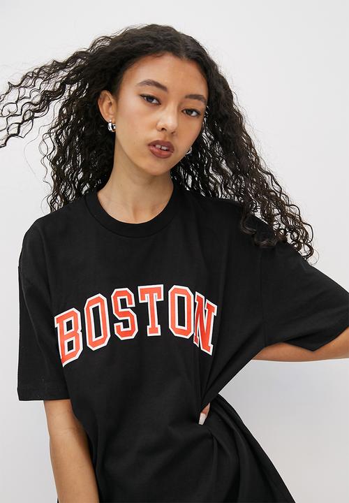 Blake - Oversized tee with placement print - black