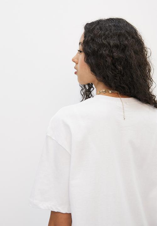 Blake - Oversized tee with placement print - white