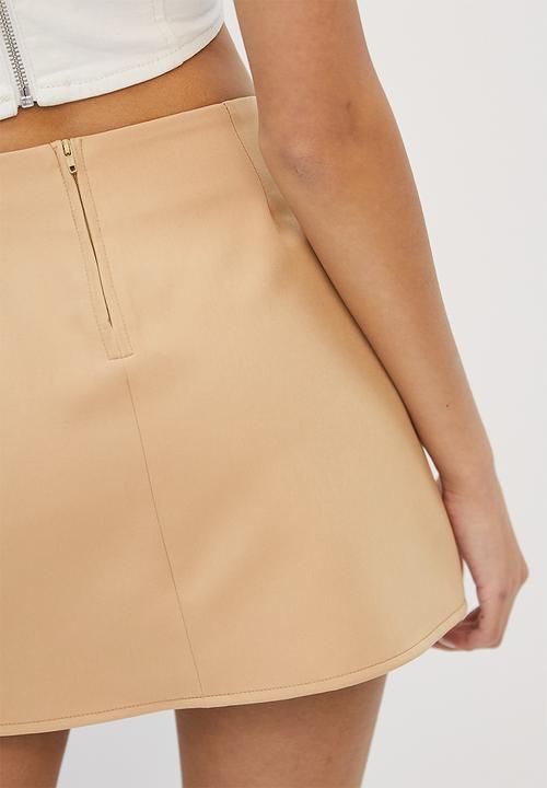 Blake - Co-ord aline micro mini skirt - stone
