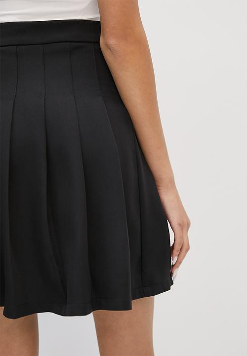 Blake - Pleated tennis mini skirt - black