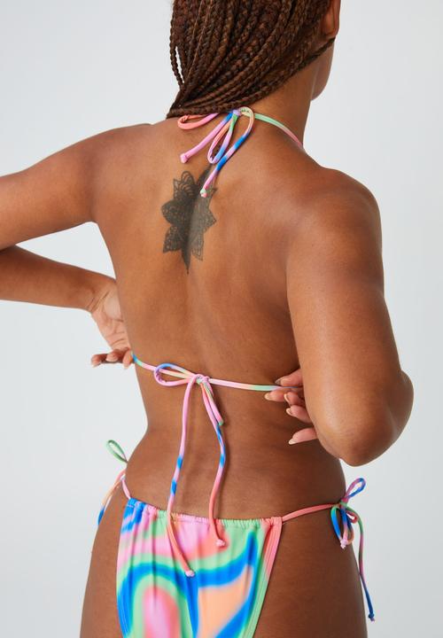 Cotton On - Slider triangle bikini top - marble