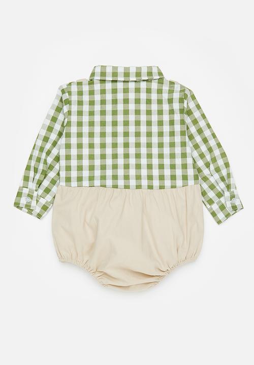 Pop Candy - Baby check romper - green